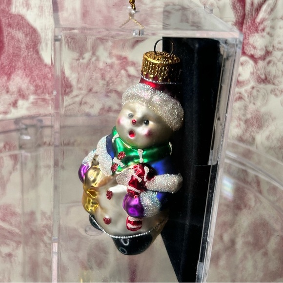 Vintage Christmas Ornament Handcrafted Glass Jeweled‎ Snowman Unique Treasures - Picture 9 of 17